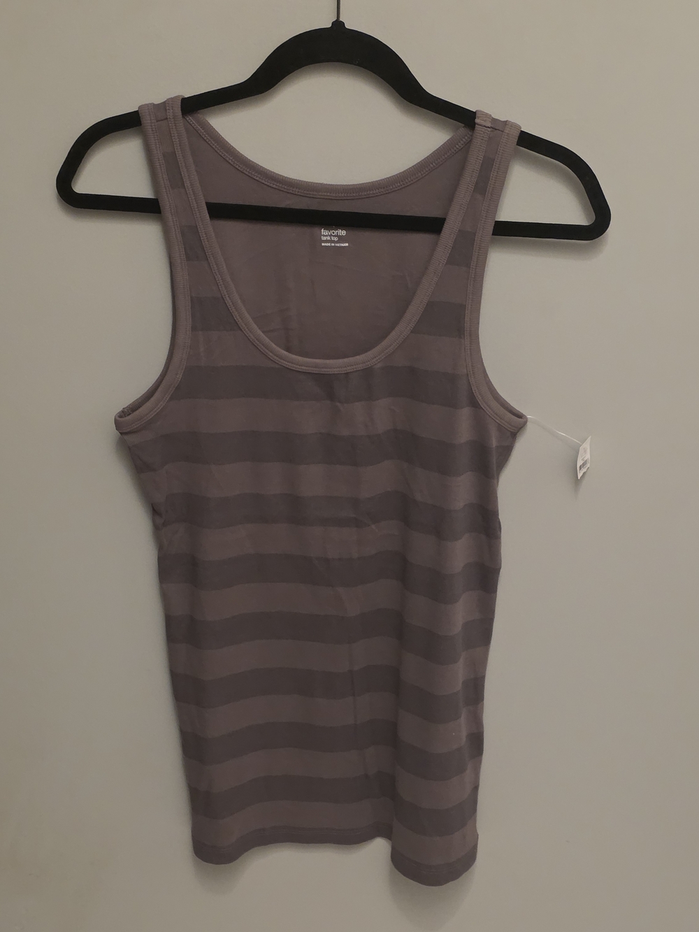 GAP Striped Scoop Tank Top - Lavender & Taupe